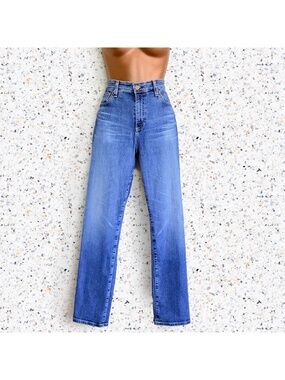 AG x Anthropologie Stevie Straight High-Waist Straight Leg Jeans Med Wash Sz 31